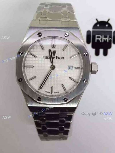 Replica Swiss Audemars Piguet Royal Oak Watch SS White Dial